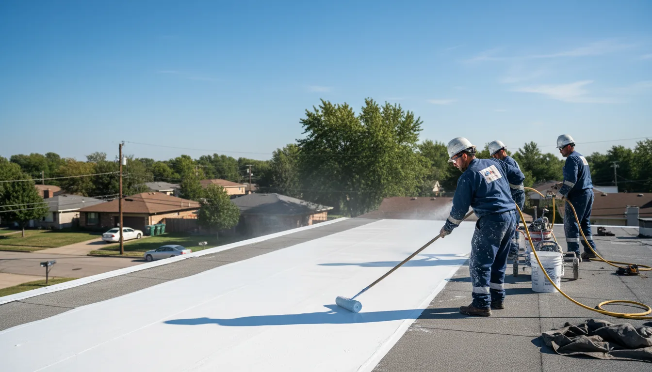 Commercial roof coating in West Charleston, VT near me